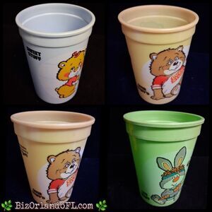 VINTAGE: Good Stuff Gang Wendy’s Plastic Kid Cups Cartoon (Set of 4 / 3 Designs)